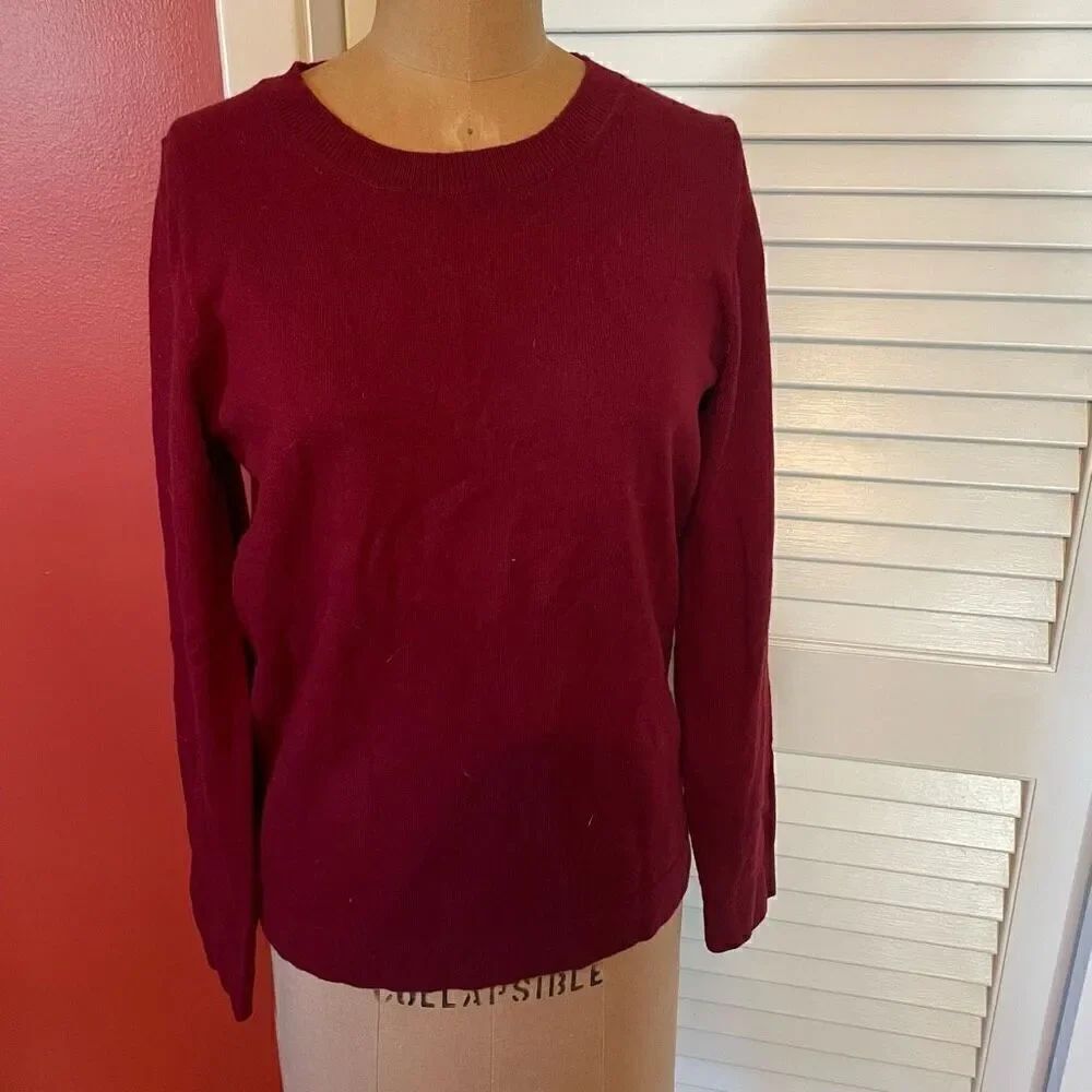 J CREW | burgundy crewneck wool blend sweater S NWT $54
